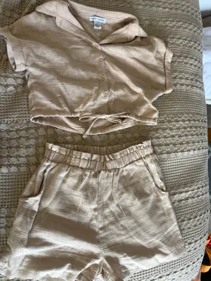 2 Piece linen set Tan Size XS thumbnail 1