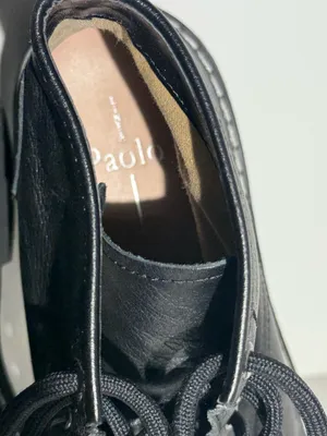 Paolo Black Lace-Up Leather Ankle Boots thumbnail 6