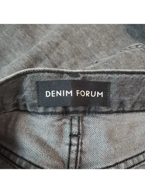 Denim Forum 90s Gray Denim Maxi Skirt Pockets Slit Zip Closure Women Size 26 thumbnail 3