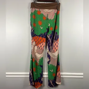 Judith March fold over wide leg printed pants size medium thumbnail 3