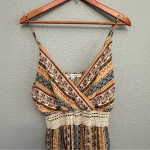 Vine and‎ Valley Jumpsuit Size Large Multicolor Surplice Neck thumbnail 2