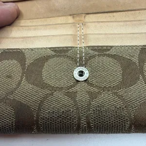 Coach Signature C Canvas Brown Flap Wallet thumbnail 8