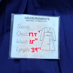 Miusol Womens Navy Blue V-Neck Pleated Fit‎ and Flare Midi Dress Size L NEW thumbnail 8