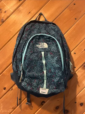 The North Face Backpack T196/T596 Rare Teal Maroon Geometric Day Pack thumbnail 1