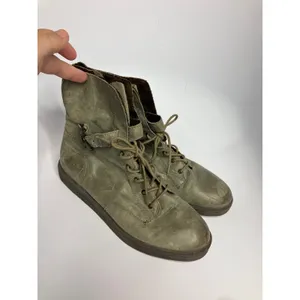 OTBT Brentsville Boots Women 10M Sage Green Good Distressed Leather Combat thumbnail 5