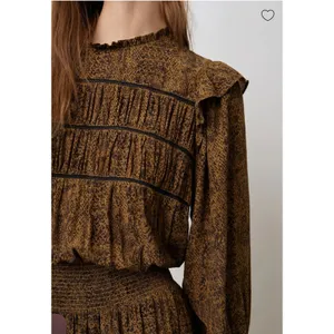 Rails Dress Womens Medium‎ Faren Sepia Python Mini Dress Smocked thumbnail 3