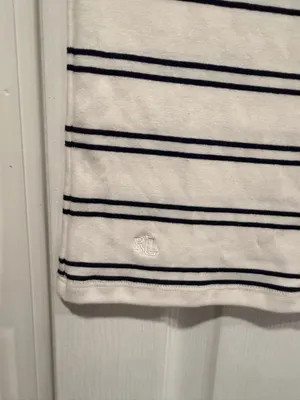 NWOT LRL Ralph Lauren Striped Knit Top Navy White Short Sleeve Stretch Classic thumbnail 3