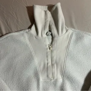 A New Day Half Zip XS Sweatshirt Cream Pullover thumbnail 2