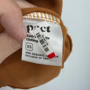 Pact Organic‎ Cotton Cap Sleeve Sweatshirt Top Rust Brown XS thumbnail 4