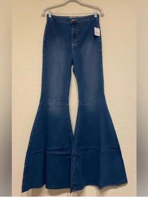 We The Free People Size 28 Just Float On Flare Jeans Bell Bottom Jericho blue thumbnail 11