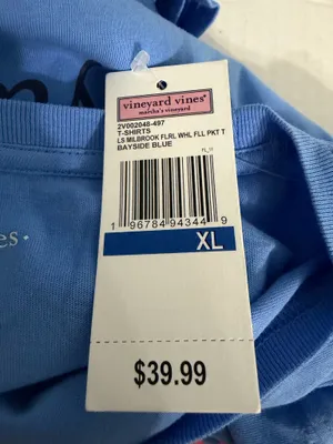 Vineyard Vines Logo Graphic Long Sleeve Light Blue T Shirt thumbnail 5