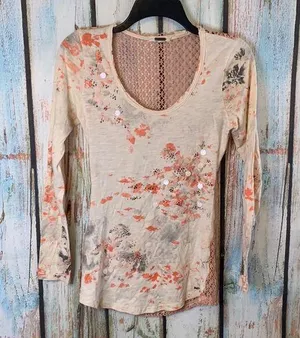 Vintage Miss Me Y2K Pink Top with Crochet Back Size XS thumbnail 1