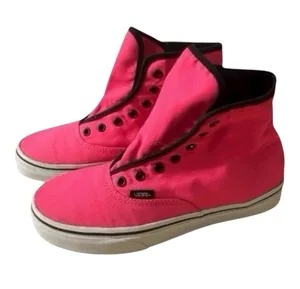 Vans Off The Wall Hot Pink High Top Skateboard Shoes Women Size 6.5 Men Size 5 thumbnail 1