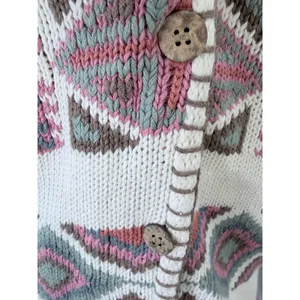 Vintage 90s Southwestern Sweater Vest Geometric M Fall‎ Autumn Cabin Core thumbnail 8