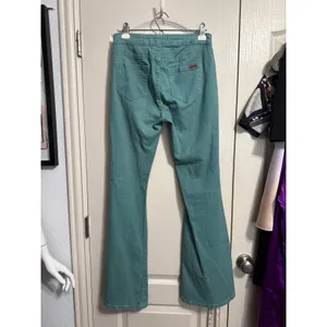 Rock & Roll Teal Bellbottom Bargain Button Flare Jeans Boho Western Cowgirl thumbnail 3