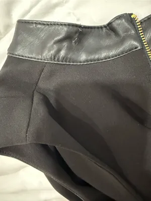 Calvin Klein Black Sleeveless Sheath Dress with Faux Leather Collar thumbnail 4