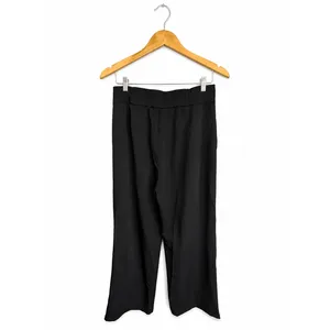 Halara High Waisted Pleated Wide Leg Work Pants Black Pull On Size L Regular thumbnail 3