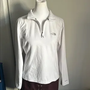 The North Face Women's White Quarter-Zip Pullover Lightweight Fleece Jacket thumbnail 6