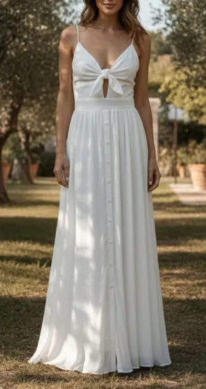 Chicme White Maxi Dress (unlined) thumbnail 1