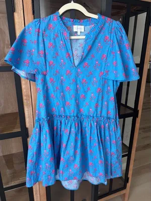 Sugarlips Valentina Floral Rock A By Trapeze Mini Dress babydoll ruffle drop hem thumbnail 1