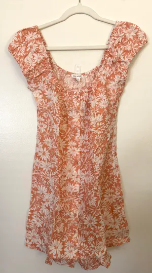 Blu Pepper Blossoms Of Belief Apricot Floral babydoll dress thumbnail 2
