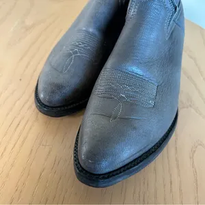 Western Cowboy Cowgirl boots Women's 6.5M Gray‎ Leather Upper thumbnail 6