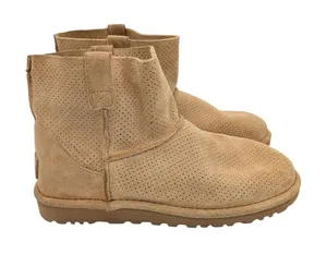 UGG Classic Unlined Mini Perf 1016852 Tan Perforated Suede Ankle Boots Womens 7 thumbnail 1