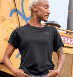 Hoka One One Size Small Black Crewneck Lifestyle Tee Short Sleeve NEW thumbnail 1