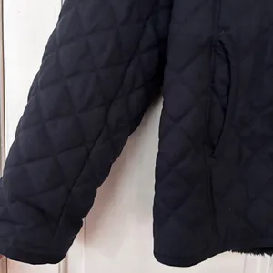 Jeep Navy Blue Quilted Hooded Jacket Fuzzy‎ Soft Lining Size Large Coat Logo VTG thumbnail 8