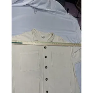 Peach‎ Love California Botton Up Shirt in a sandstone or cream color thumbnail 5