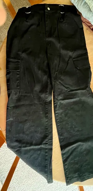 Black O ring cargo jeans Size M thumbnail 1