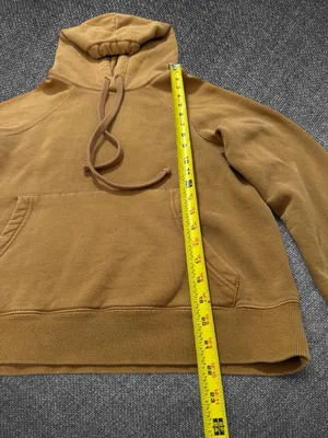 Zara Women’s Size Small Camel Brown Washed Pullover Hoodie Sweatshirt thumbnail 6
