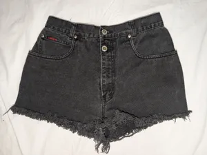 Vintage Lawman Side Button Slim Fit Shorts Juniors 11 Black Wash thumbnail 1