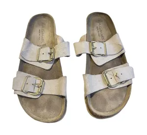 A. Giannetti Made in Italy Suede Leather Sandals Size 8.5 Slides Cork Sole Boho thumbnail 1
