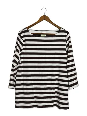 Lolly Wolly Doodle NWT Brown & White Striped Boat Neck Top thumbnail 2