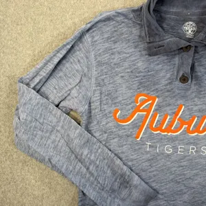 Auburn Tigers Rivalry Threads Women's Small Cropped Long Sleeve Henley Shirt thumbnail 3