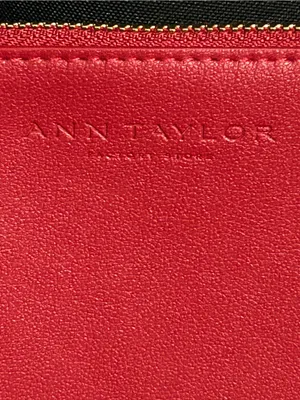 Ann Taylor Red Leather Zip Travel Cosmetic Money Pouch NWT thumbnail 5