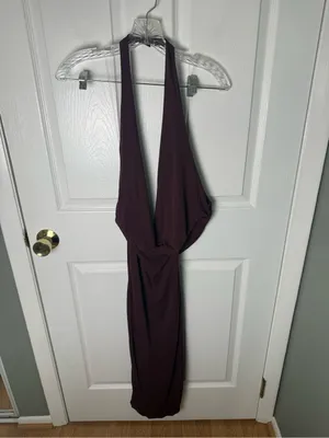 House of CB Florentina Merlot Draped Midi Dress L thumbnail 2