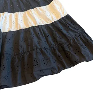 Hutch x Anthropologie Black White Tiered Maxi Skirt Eyelet Cotton Size Small thumbnail 7