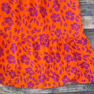 NWOT Elegant One-Shoulder Boho Floral Dress - Orange and Purple thumbnail 6