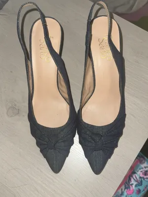 Franco Sarto Denim Blue Knotted Slingback Pointed-Toe Heels thumbnail 10