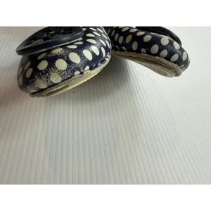 Tory Burch Reva Ballet‎ Flats Navy Blue White Polka Dot Logo Medallion Size 8.5 thumbnail 7