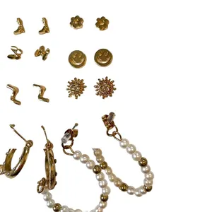 L.A. Hearts Gold Earring Set Pearl Dangle Cowboy Coastal Stud Variety Pack Y2K thumbnail 4