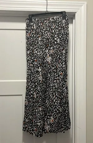 Leopard Print Flat Front Wide Leg Pants Size 12 Modest Teacher Fun Animal Print thumbnail 6