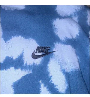 Nike Blue/White Tie Dye Fleece Pullover Crewneck Embroidered Logo Men L thumbnail 4
