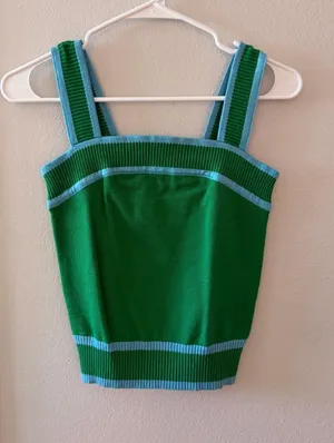 Dokotoo Green and Blue Knit Top thumbnail 1