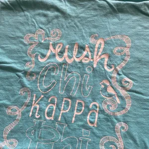 Comfort Colors Chickadees T-Shirt Light Blue Unisex Size Large Rush Chi Kappa thumbnail 9
