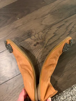 Tory Burch Eddie Camel Ballet Flats Sz 7.5 thumbnail 6