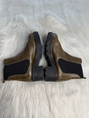 Anthropologie Olive Brown Leather Dale Chelsea Lug Sole Ankle Boots thumbnail 5