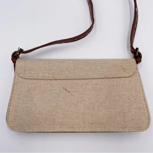 Vintage XOXO Y2K Mini Bag Purse Cotton Jute Fabric Flower Applique Retro 2000s thumbnail 6